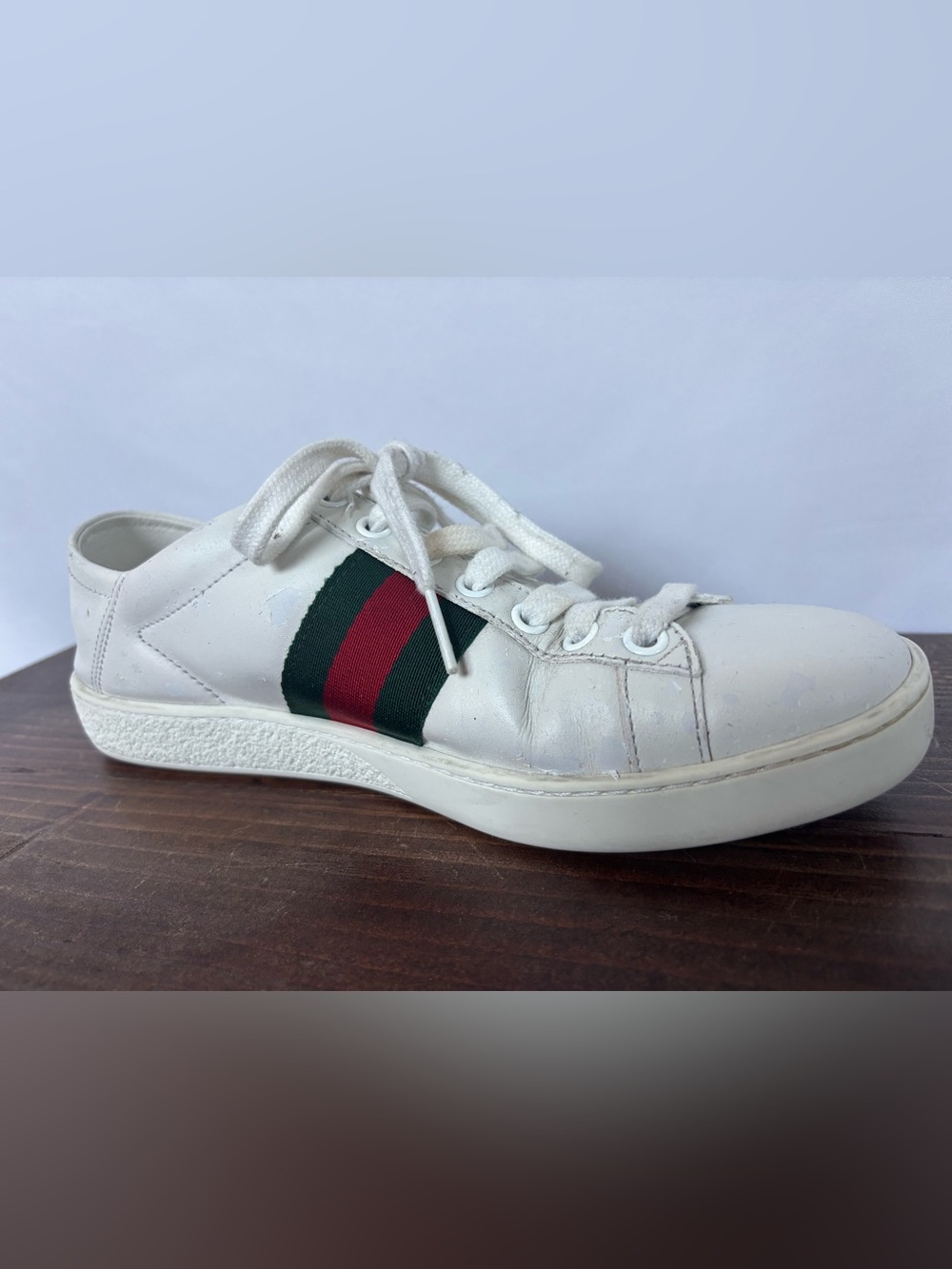 Gucci Ace Embroidered Leather Sneakers - Picture 7 of 7